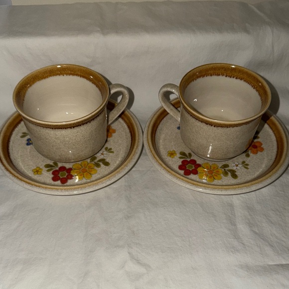 Mikasa Other - Vintage Mikasa Japan Floral Stoneware Cup and Saucer Set